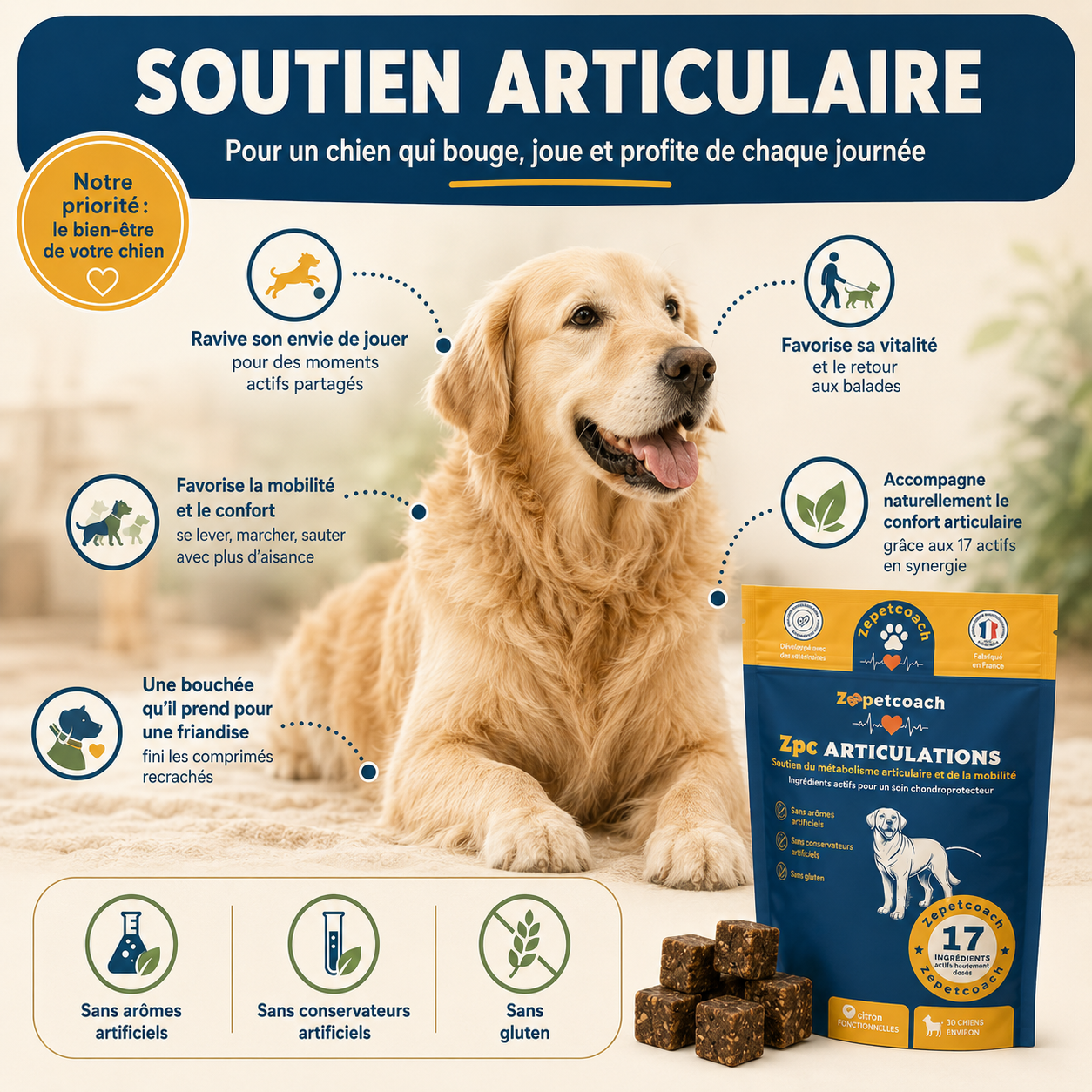 Zepetcoach® Soutien Articulaire Premium Chien